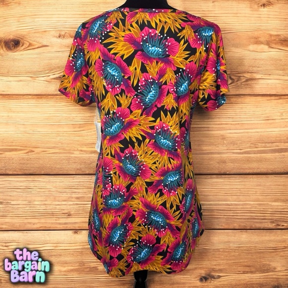 Lularoe Women’s NWT Colorful Floral Classic T Short Sleeve Flow Blouse (Medium) - Picture 2 of 3